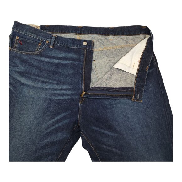 Polo Ralph Lauren Mens Authentic Denim Jeans 50Bx30 Blue Labe is Shrunk Straight - Picture 8 of 9